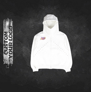 Sweat à capuche zippé pour homme en molleton 100% coton épais d'hiver avec col rond, longueur régulière, coupe ample, imprimé lettres, XXS - Product Image 2