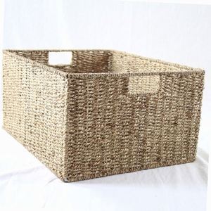 Panier de rangement carré en corde, style Ganso Dourado, pour légumes et riz, avec ouvertures frontales, idéal pour la conservation des légumes. - Product Image 3