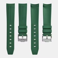 Bracelet étanche de 20mm en silicone pour bracelet de plongée, nouveau bracelet de montre en caoutchouc à bout incurvé pour MoonSwatch pour R olex