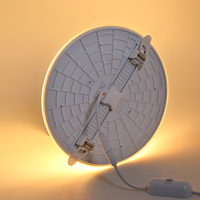 Trois couleurs en une, panneau lumineux LED intelligent ultra fin et mince de 9 W, à intensité variable, rond, sans cadre