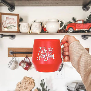 Venta caliente rojo mate cerámica Drinkware lindo regalo de Navidad taza de café para agua y té para las vacaciones - Product Image 3