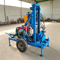 Mini-foreuse rotative portative sur chenilles pour puits d'eau, 150 m de profondeur, moteur diesel 25 CV, à prix bas