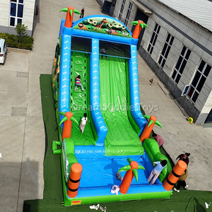 Château gonflable <span class=keywords><strong>dinosaure</strong></span> unisexe en PVC commercial avec toboggan et piscine, aire de jeux extérieure, jouet rebondissant pour enfants - Product Image 6