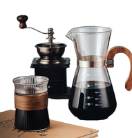 Carafe à café en verre borosilicate haute résistance avec filtre en acier inoxydable, pot à café pour infusion manuelle, pour la préparation quotidienne du café
