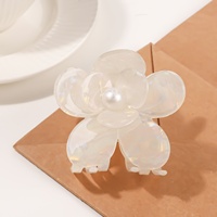 Pince à cheveux requin en PVC faite à la main avec perles et fleurs pour femme, idéale pour l'automne et l'hiver, pour queue de cheval ou chignon – Vente en gros