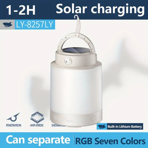 2025 Hot siêu sáng năng lượng mặt trời đêm kép ánh sáng điện hiển thị di động ngoài trời USB có thể sạc lại ABS + PP đầy màu sắc LED Cắm trại đèn - Product Image 5