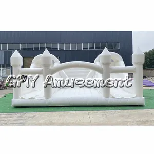 Commercial grade pvc double slide white bounce house slide china bounce house for kids party