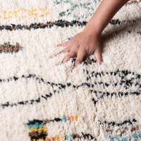 Tapis marocain professionnel noué à la main en laine, écologique, à poils longs, tissage plat jacquard, anti-bactérien, imprimé à la machine