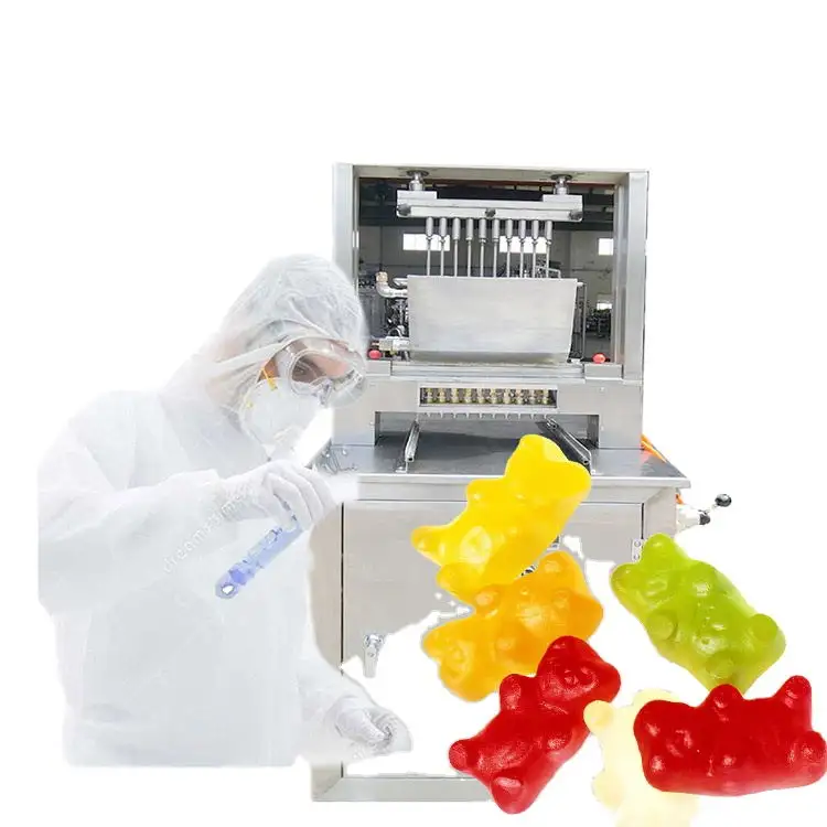 TG 주요 제조 업체 4 색 소프트 젤리 구미 캔디 포밍 머신 비타민 구미 캔디 침전물 쏟아지는 기계
