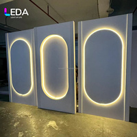 LEDA Arche carrée en acrylique professionnelle, moderne, personnalisable, noire, nouvelle arrivée, pour panneau de bienvenue de mariage et mur de fond photo LED