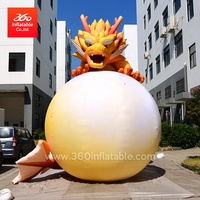 Ballon de lune gonflable publicitaire, ballon de dessin animé Dragon couché sur la lune, personnalisé