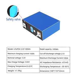Cellules de batterie lithium-ion rechargeables prismatiques LiFePO4 3,2 V 50 Ah 100 Ah 105 Ah 280 Ah pour le stockage d'énergie domestique 1260100 906090 - Product Image 5