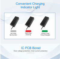 Chargeur de batterie au lithium 48V KC RCM ETL CB CE FCC RoHS 42V 54.6V 2A 3A avec différents connecteurs DC