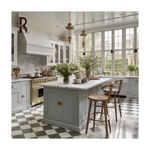 Armoires de cuisine intégrées personnalisées Rising avec îlot de cuisine en bois massif à <span class=keywords><strong>concept</strong></span> ouvert et design minimaliste - Product Image 5