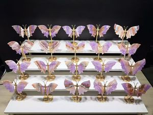 คริสตัลอเมทิสต์ธรรมชาติคุณภาพสูง RURU แกะสลักเป็นรูปปีกผีเสื้อ แฟชั่นทันสมัย สำหรับงานแต่งงาน บำบัดรักษา และตกแต่งบ้าน - Product Image 6