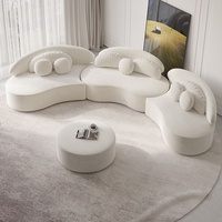 MOONTOP Canapé modulable incurvé crème de luxe pour espaces contemporains Canapé modulaire moderne