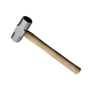 Heavy Duty Oak Wood Handle Sledge Hammer Forged Steel Octagon Hammer Square Head Stoning Masonry Hammer 2LB 3LB 4LB