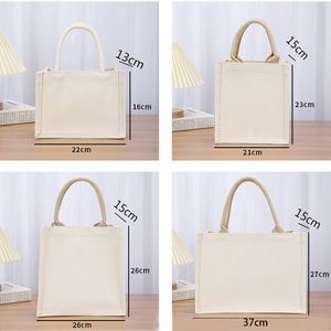 Sac à main en toile de jute personnalisé avec logo imprimé, sac de shopping portable en jute, sac cadeau pour femmes, sac fourre-tout en lin rétro imperméable - Product Image 4