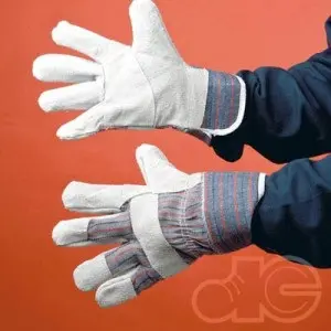 Economy Construction Cow Leather Palm Canvas Safety Welding Gloves Work Leather Gloves