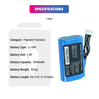 Batterie lithium-ion rechargeable Li-ion 7,4 V 2600 mAh, borne de connexion, machine K370 GX05 G870 pour les systèmes de point de vente Nexgo