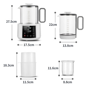 Bouilloire électrique portable en verre de 1,2 L avec arrêt automatique, contrôle numérique, puissance de 1200 W, chauffe-biberon pour lait infantile, thermostat intégré - Product Image 4