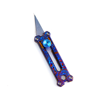 Couteau utilitaire miniature en titane Damas MecArmy EK12, outil multifonction tactique, lame en acier inoxydable, léger
