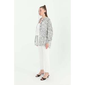 Conjunto de Camisa de Gasa Estampada para Mujer, Manga Larga, Modelo 24S-31811GML - Product Image 4