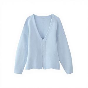 <b>Women</b> Casual Spring New Fashion Fallow Knitted Breathable <b>Cardigan</b> <b>Sweater</b> Vintage Loose Sleeve Outerwear Chic Tops - Product Image 1