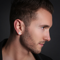 Hip Hop Rappeur Bijoux 925 Sterling Argent Rhodium Plaqué VVS Moissanite Diamant Vis Retour Boucle D'oreille pour Hommes Femmes