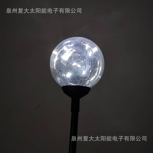 Solar Garden Light <b>Led</b> Transparent <b>Ball</b> Black Stainless Steel Portable Water Resistant Outdoor Decorative Lamp - Product Image 2