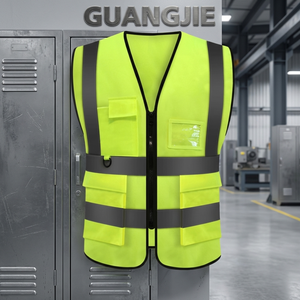 Gilet Riflettente ANSI Classe 2 Alta Visibilità LED Lampeggiante Impermeabile in Poliestere con Logo Personalizzato per Sicurezza in Cantiere - Product Image 1