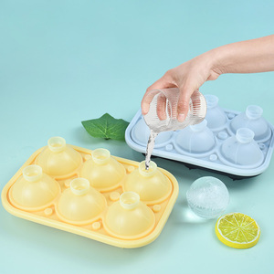 Bán buôn tùy chỉnh BPA free bóng lớn hình dạng <span class=keywords><strong>Ice</strong></span> <span class=keywords><strong>Cube</strong></span> khuôn mẫu 6 sâu răng <span class=keywords><strong>Ice</strong></span> <span class=keywords><strong>Cube</strong></span> khay với nắp đậy - Product Image 1