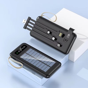 Banco de Energía Solar de 10000mAh con Pantalla LCD, Cargador Portátil <span class=keywords><strong>para</strong></span> Exteriores, Batería Móvil de Alta Capacidad <span class=keywords><strong>para</strong></span> Camping, Viajes y Emergencias - Product Image 1