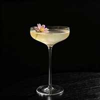 Verre à cocktail en cristal, style japonais classique, en forme de soucoupe peu profonde, à large ouverture, sans pied, capacité 201-300 ml