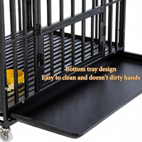 Cage pour chien pleine grandeur en fer, double porte, robuste, anti-évasion, clôture de sécurité verrouillable, boîte simple en plastique solide