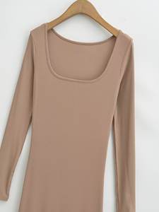 Vrouwen 2024 Zomer Nieuwe Mode Grote U-Hals Fishtail Jurk Vintage Slim-Fit Casual Chic Dames Jurken Mujer - Product Image 4