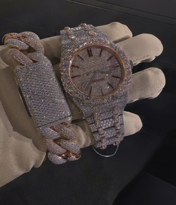 Reloj Deportivo Mecánico Automático de Lujo para Hombre, Estilo Hip Hop, con Moissanita VVS, Correa de Acero Inoxidable, Cristal, Resistente al Agua 10 Bar - Product Image 1