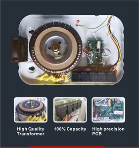 منظم جهد كهربائي أوتوماتيكي مثبت على الحائط بقدرة 1 كيلو فولت أمبير، 2 كيلو فولت أمبير، 3 كيلو فولت أمبير، 5 كيلو فولت أمبير، 10 كيلو فولت أمبير، نوع المرحل، مخرج 220 فولت للأجهزة المنزلية - Product Image 3