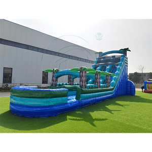 Tobogán Inflable Gigante para Parque Acuático Comercial, Tobogán Doble de PVC Iridiscente con Piscina para Fiestas en el Patio Trasero - Product Image 4