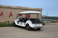 Autobús Turístico Eléctrico Retro Vintage de Alta Calidad, Blanco, de 11 Plazas, con Estructura de Acero para Zonas Turísticas