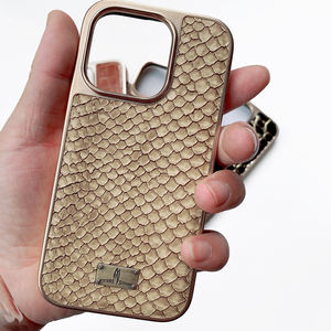 Funda de teléfono móvil de cuero con patrón de pitón TPU de galvanoplastia de alta calidad para iPhone 15 Pro Max 14 Plus 13 - Product Image 2