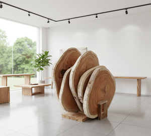 Plateau en bois de suar de qualité supérieure, mettant en valeur les motifs naturels des graines du bois, les bords naturels et une structure robuste pour les intérieurs personnalisés. - Product Image 6