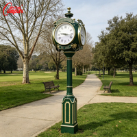 Reloj de Calle de Lujo Resistente a la Intemperie, Reloj de Pilar Vintage de 4 Caras para Jardín, Decoración de Plaza Municipal