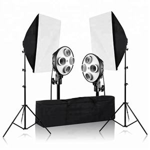 1 년 보증 사진 비디오 스튜디오 1600W 사진 연속 4 소켓 두 Easy Softbox 키트 photoghy - Product Image 1