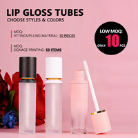 Tubes de gloss à lèvres vides personnalisables avec logo, 8 ml, flacon transparent avec applicateur, conteneur de rouge à lèvres liquide mat pour marques cosmétiques en marque blanche