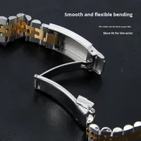 Bracelet en acier inoxydable à extrémités courbes 20 mm, bracelet métallique pour Jubilee pour Rolex, bracelet de remplacement de haute qualité