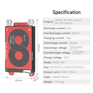 Batteria intelligente 12V/24V/48V lifepo4 Bms 4s 8s 16s 20s 32s Daly BMS 40A 60A 100A 150A 200A 250A Lifepo4 agli ioni di litio - Product Image 2