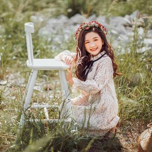 Ropa para Niños, Compras en Línea, Elegantes Vestidos de Encaje Color Marfil para Niñas, Vestidos de Sirena para Bodas de Otoño - Product Image 3