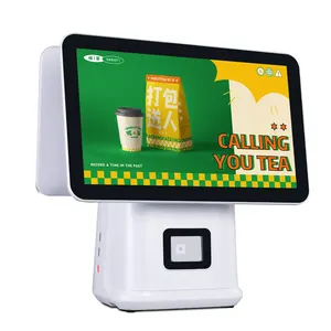 Automaat Euro 15.6 Inch Dual Screen Code Scan Met 80Mm Printer Pos Terminal