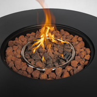 [Stock US] Table de feu au propane moderne en acier noir thermolaqué de 30 pouces avec foyer de 40 000 BTU, livraison rapide, MOQ US 1